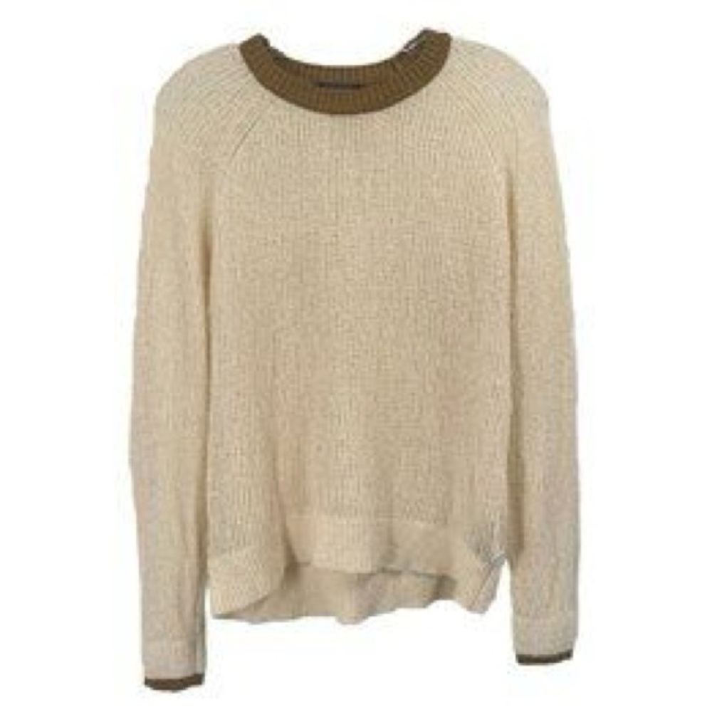 Scotch & Soda Cream and Gold Crew Neck Sweater
